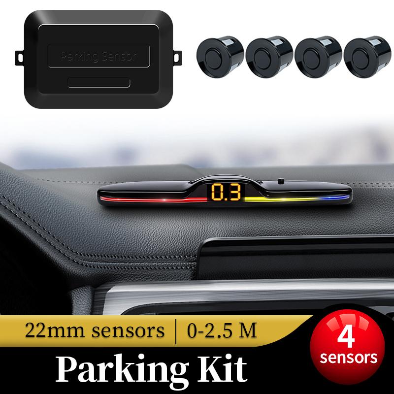 Датчик парковки для автомобиля с автопарктроником, светодиодный монитор заднего хода, 4 датчика, радар-детектор, система 12 В