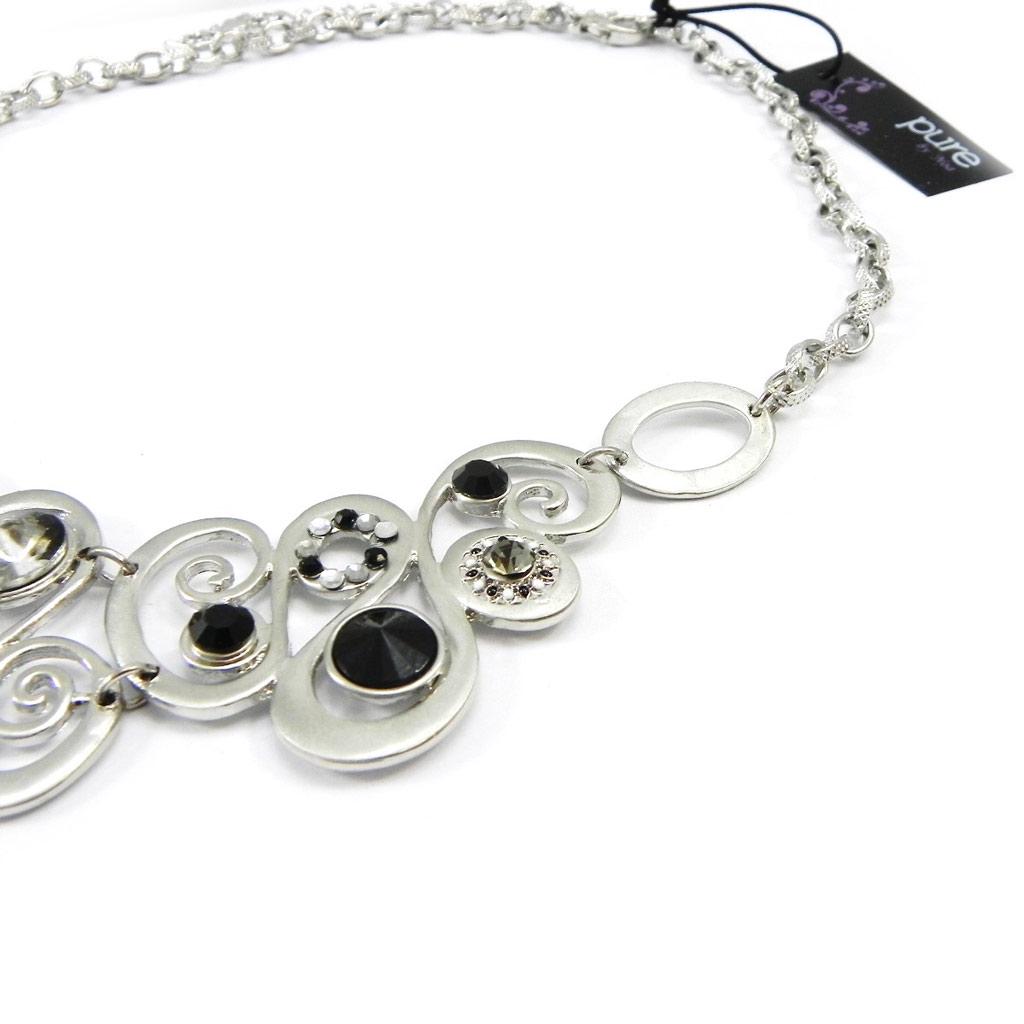 NOA [I2193] - Designer Necklace 'Sissi' Black Silver