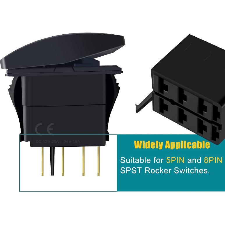 GI1407 Партия/Наборы 6.3мм 14-16AWG Разъем-вилка с лопаткой, female + Розетка-переключатель, Соединительная коробка ARB Carling (4 комплекта)