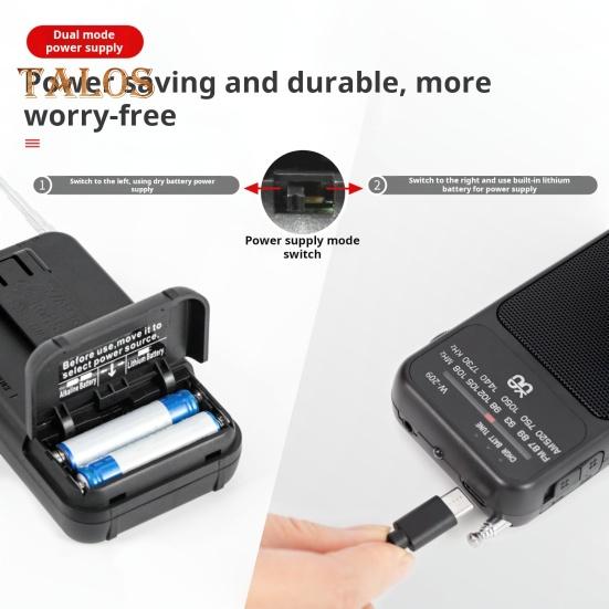 Mini Portable Radio User-friendly Design Easy To Carry Battery Powered AM/FM Small Radio with LED Flashlight