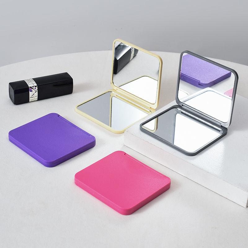 Mirror Makeup Mirror Ins Portable Mirror Square Double-Sided Folding Mirror Female Student Dormitory Portable Vanity Mirror