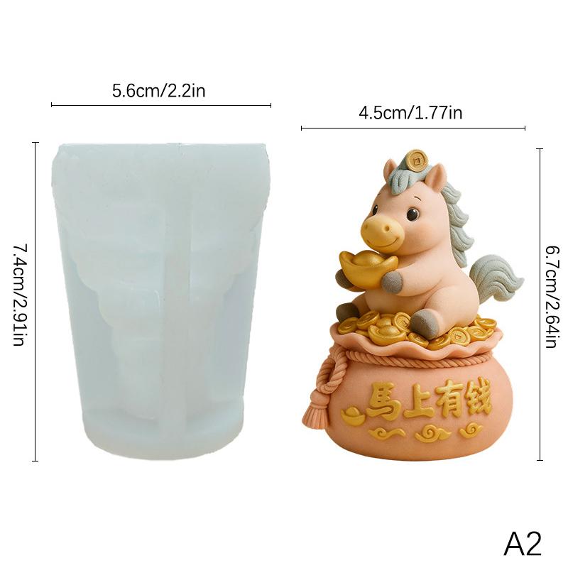 .Silicone Horse Mousse Mold Horse Year Chinese Zodiac Ice Cube Milk Jelly Cake Dessert Baking Mold Food-Grade Heat-Resistant