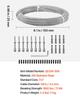 3.2 mm Wire Rope Kit, 12.2 m Length, 316 Stainless Steel Wire Cable, 7.1 kN Breaking Strength, 7 x 7 Strands Construction, Steel Cable for Deck