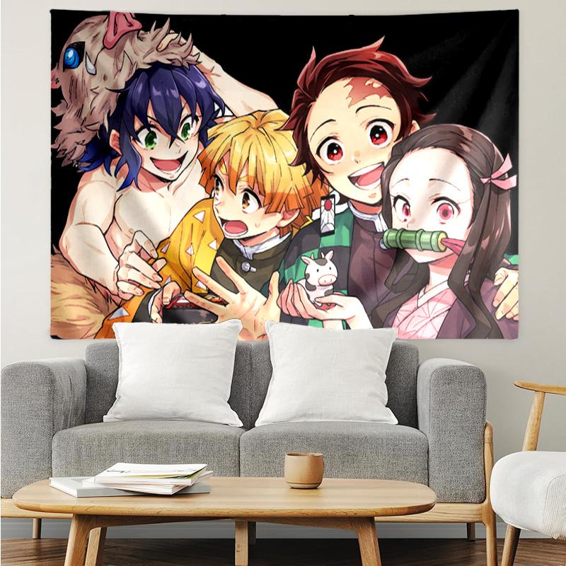 1PC Anime Samurai Warrior Battle Scene K-pop music group Tapestry Accessories for Bedroom,Livingroom, dormitory Room Wall Decor Fan Birthday Gifts