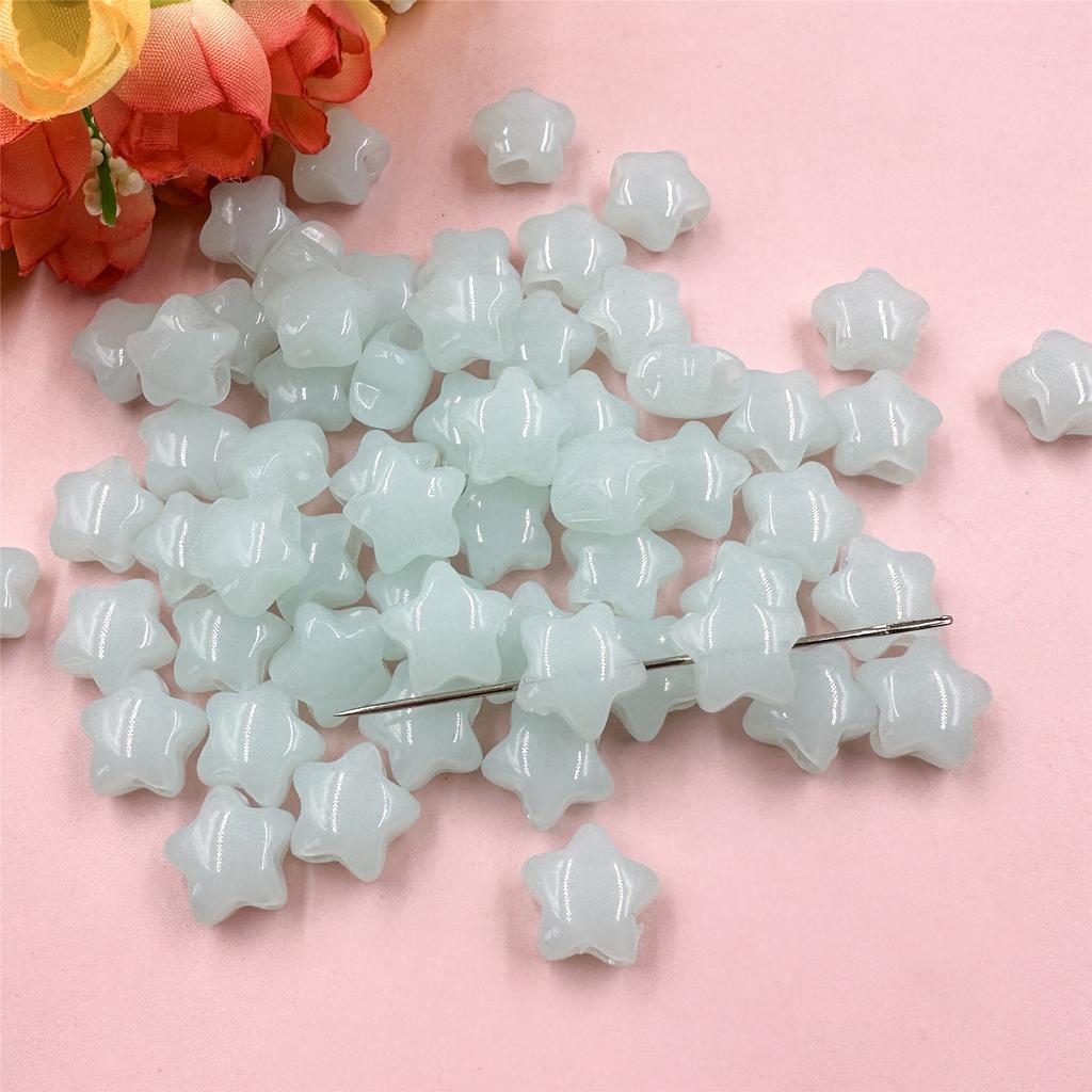 Ханмейд Желейный цвет Для изготовления браслетов и серег Пятиконечная звезда Акриловые бусины Материалы Рассыпные бусины DIY Ювелирные аксессуары 13,6 мм Ювелирные изделия 60 шт