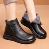Leather Soft Soled Mother's Shoes Women's Cotton Shoes Warm Short Boots Anti Slip Women's Boots