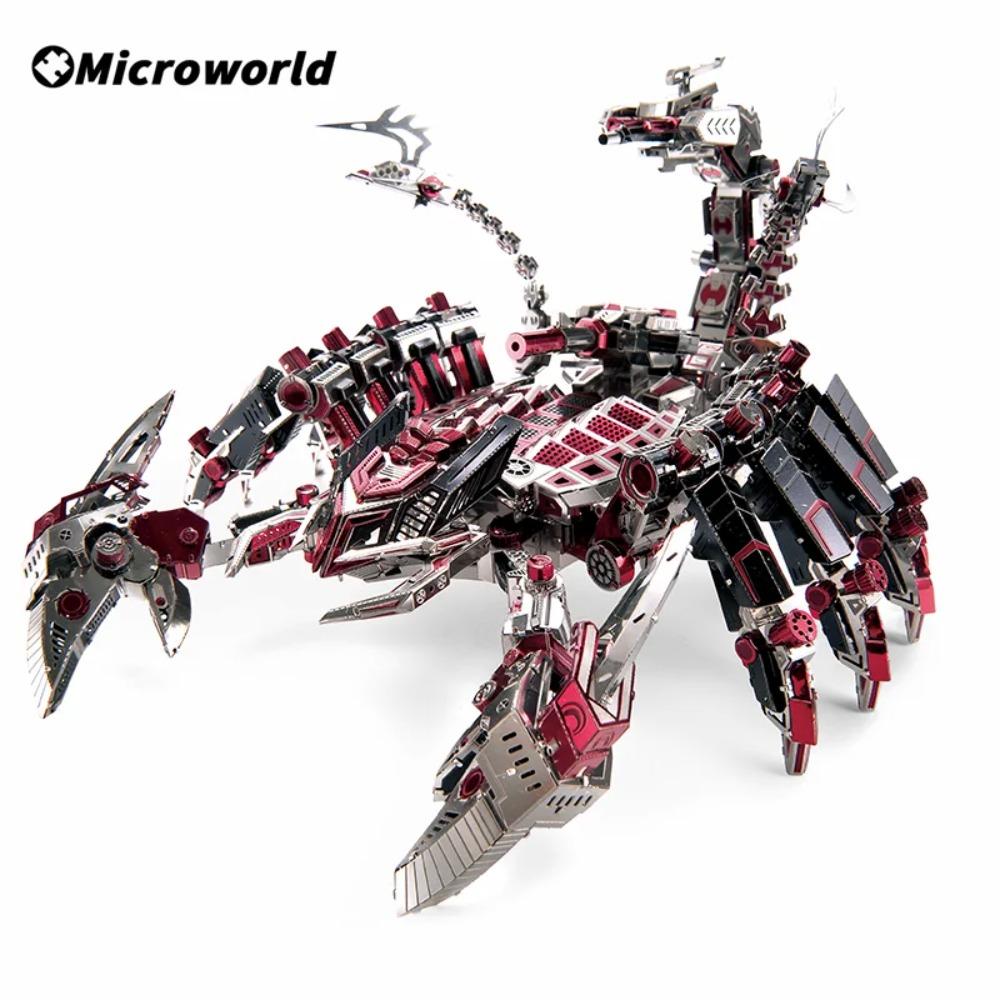Microworld 3D Металлический Пазл Животное Красные Дьяволы Скорпион Набор Моделей Сделай Сам Настольное Украшение Пазл Игрушки Подарки на День Рождения Для Взрослых