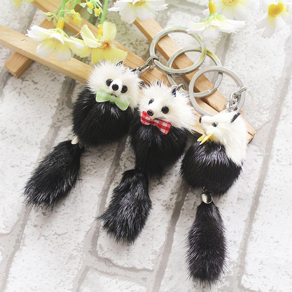 Charm Decor Fur Ball Pendant Car Keyring Backpack Keychain Key Chains Mink Fur Key Ring