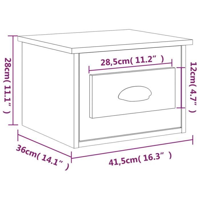 VidaXL Wall-mounted Bedside Tables 2 Pcs White 41.5x36x28 Cm 816377