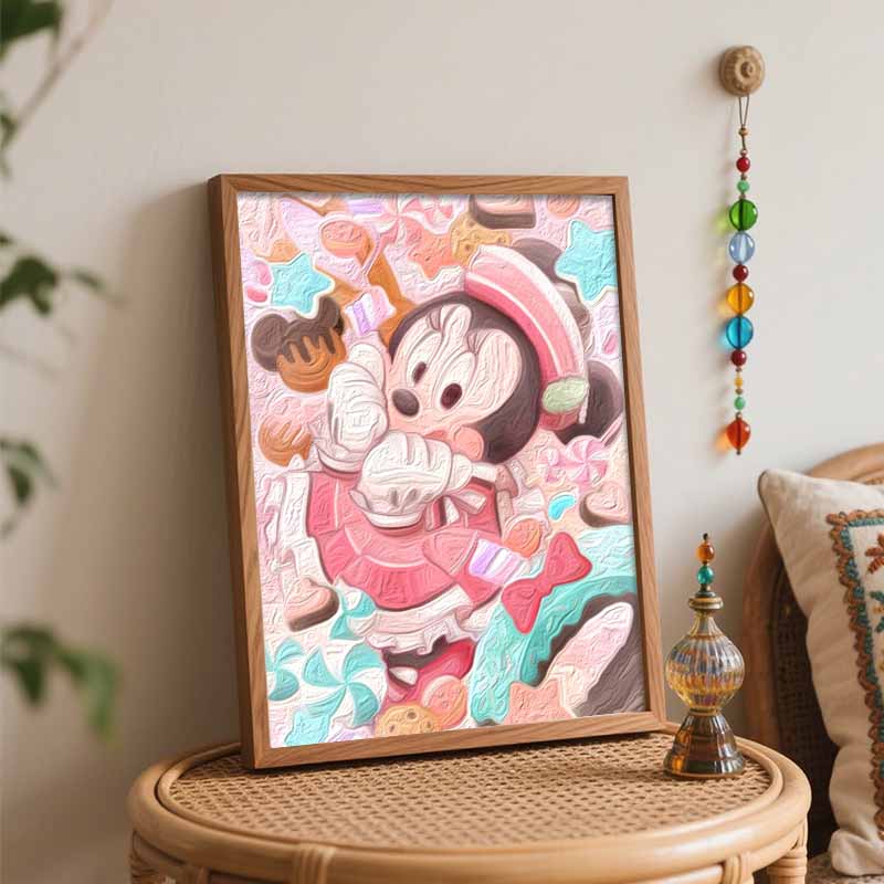 Disney Масляная живопись Минни Маус конфеты сладости десерт искусство ручная работа DIY картина украшение дома подарок