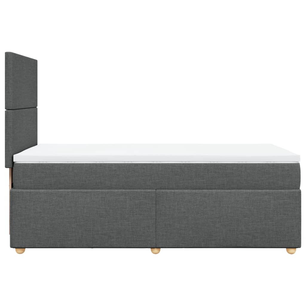 Box Spring Bed with Mattress Dark Gray 90x200 cm Fabric