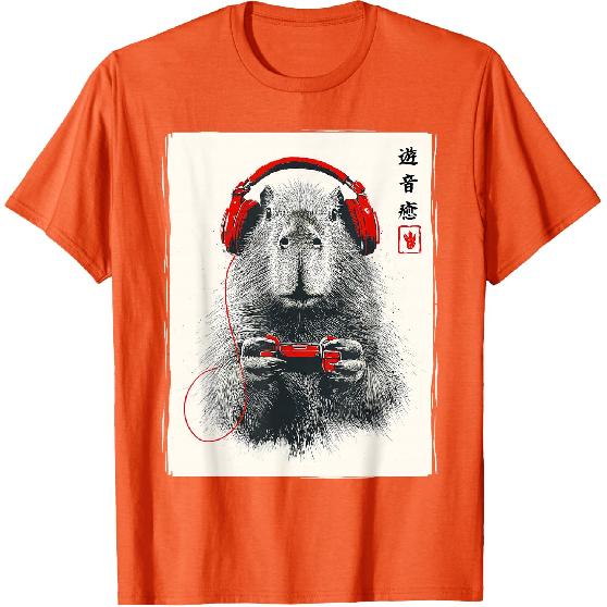 Japanese Capybara Gamer Video Games Graphic Funny Capybara T-Shirt