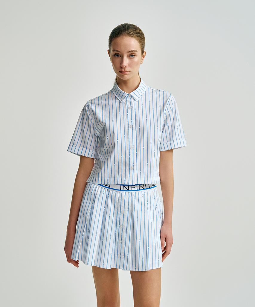 SERGIO TACCHINI W Colonna Striped Crop Shirt