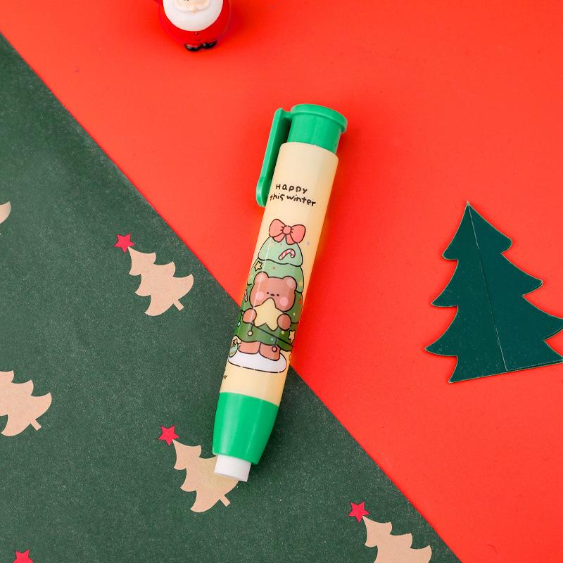 Kawaii Рождество Нажимной ластик Милый Письменный Рисунок Карандаш Ластики Студенческие Канцелярские Товары Детские Подарки Школьные Канцелярские Принадлежности