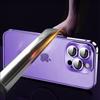 Роскошный чехол для телефона с металлическим каркасом для iPhone 14 13 12 Pro Max, стеклянная крышка с полным объективом, прозрачная задняя крышка