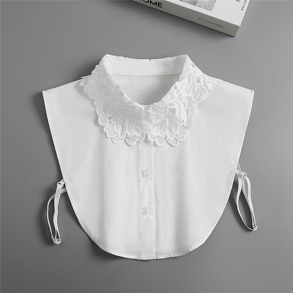 Fashion Half Shirt Style Fake Collar for Women Stand Detachable Collar Fake Girls Vintage Lace Ladies False Blouse Collar Decor