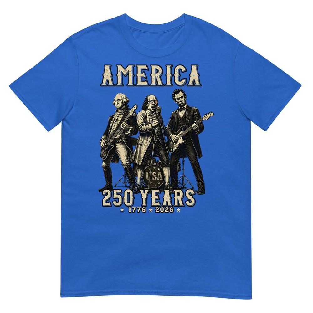 Футболка с надписью Franklin's Founding Fathers Band 250 Years USA