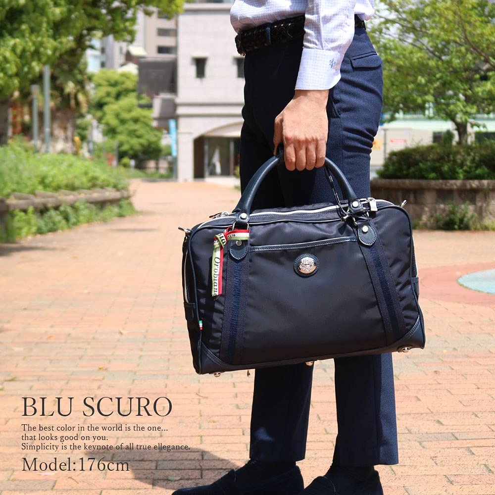 Orobianco Business Shoulder Genuine Leather and Limonta Made in Large Crossbody DENVER PIU Men's 3-Way Bag, Bag, Backpack, Nylon, Italy, Briefcase,