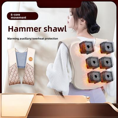 Массажер для шеи и плеч разминающий шиацу перкуссионный с подогревом 6 массажных головок расслабляющая массажная подушка с 4 настройками скорости