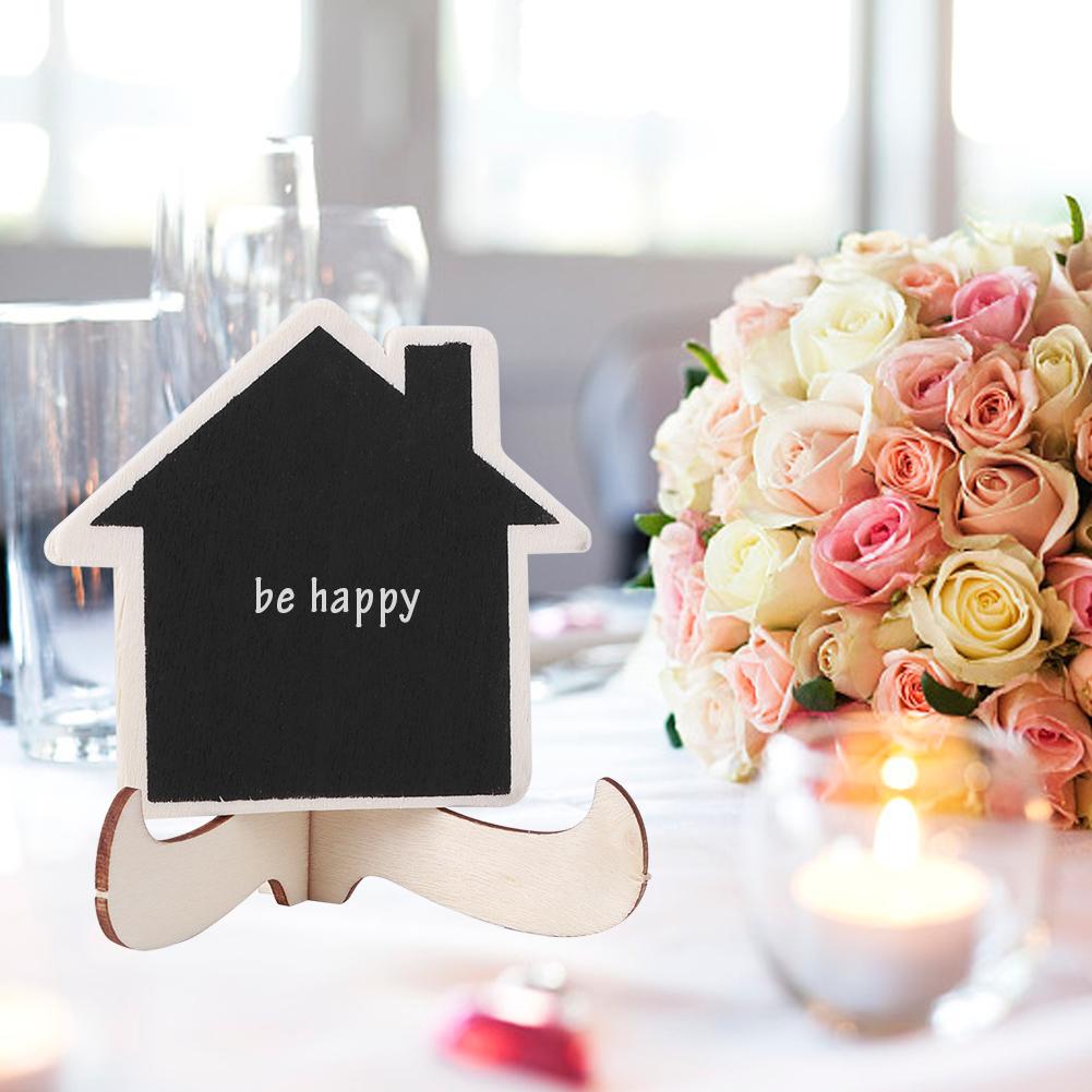 10Pcs Mini Wooden Display Blackboard Art Craft Desktop Message Board Wedding Decorations