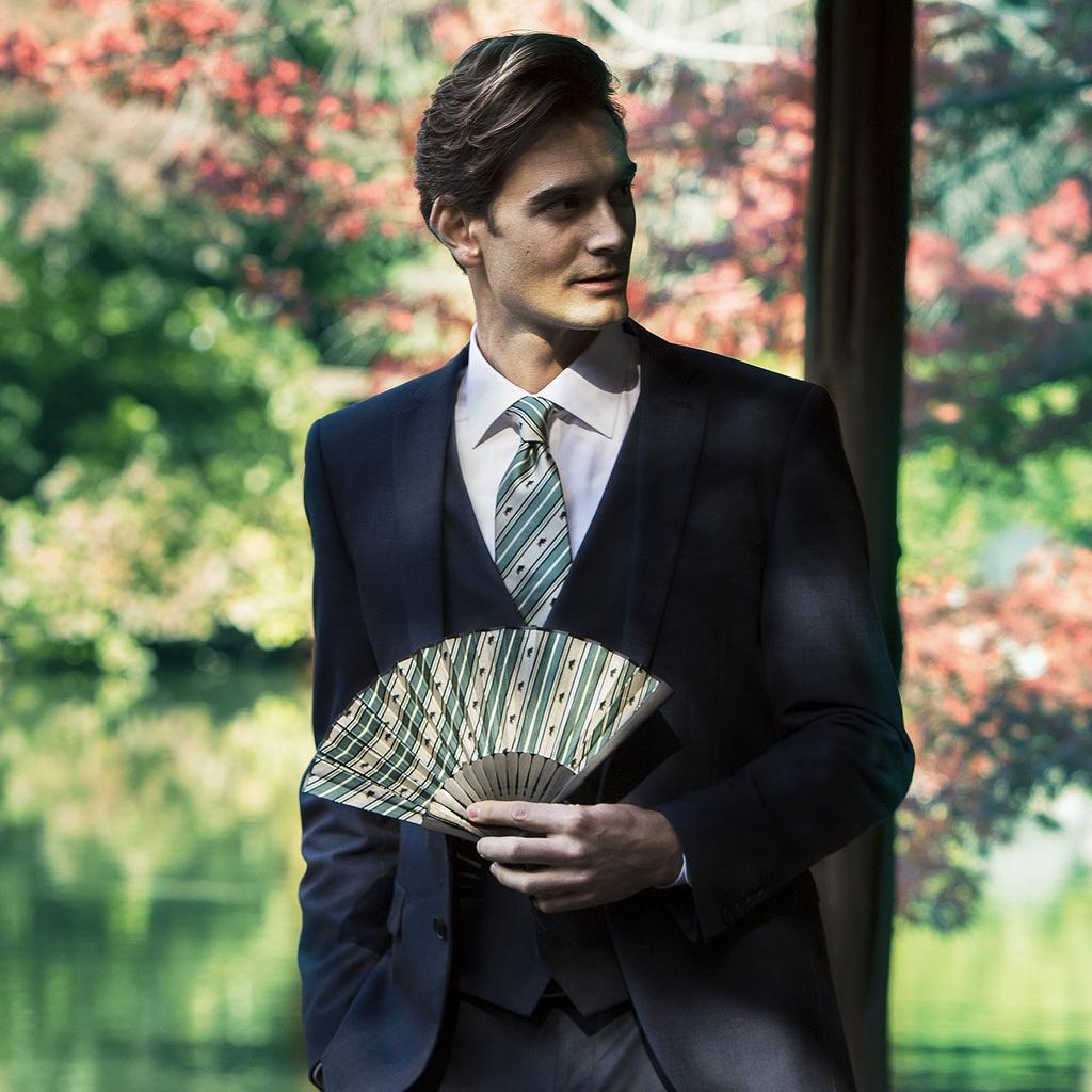 FORTUNA Tokyo Kyoto Fan Success Emerald Green 17. FT-F17EG