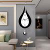Modern Pendulum Waterdrop Wall Clock Wall Hanging Silent Clock Home Deco Acrylic