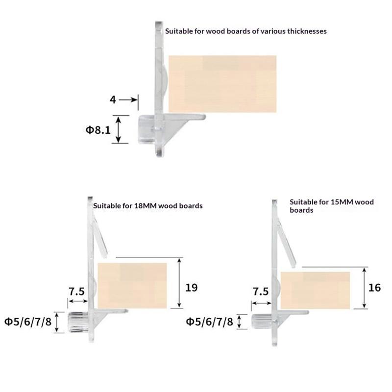 Transparent Plastic Shelf Support Pegs 10Pcs Non-Slip Shelf Holder Pins for Closet Cabinet Bookcase Home Furniture DIY