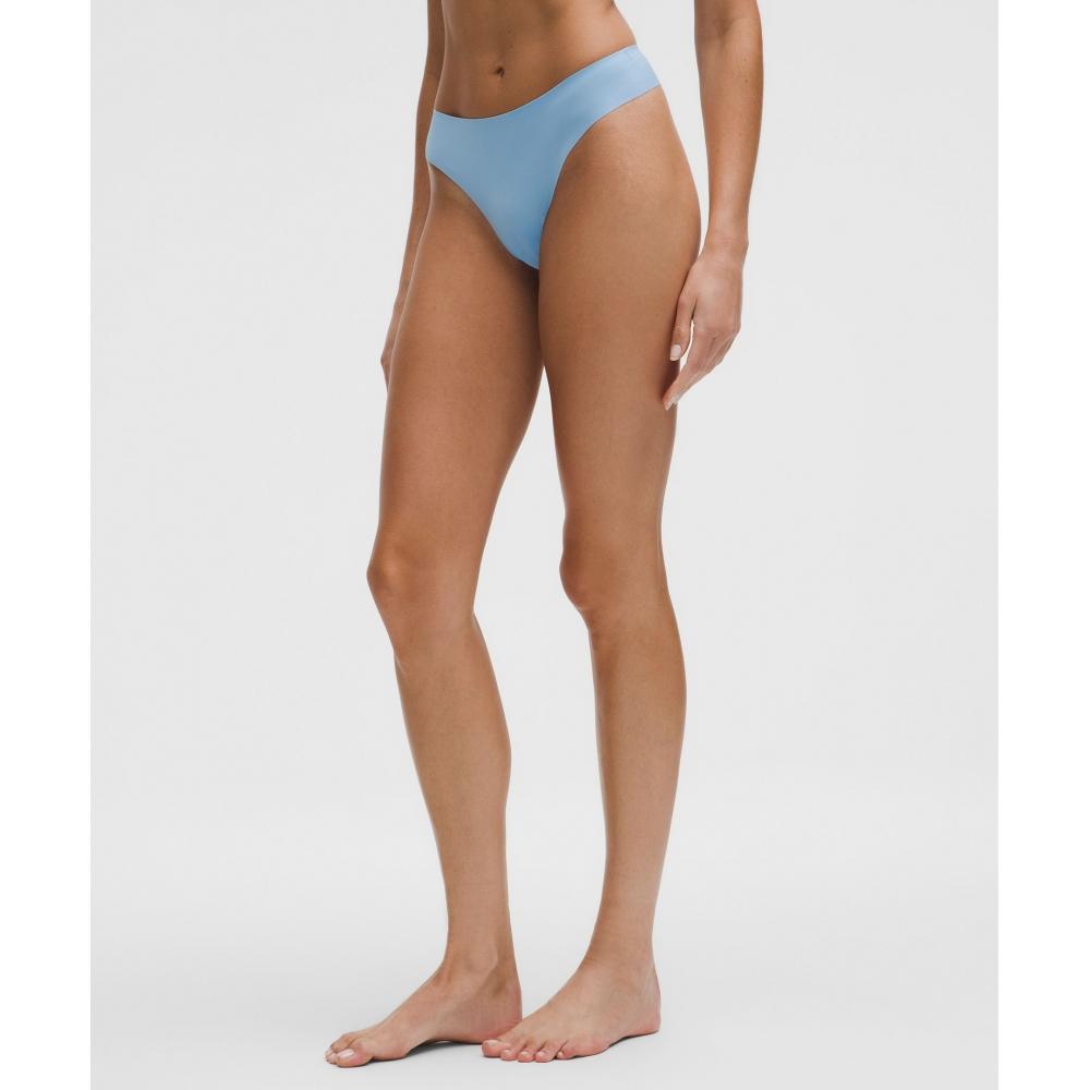 Lululemon Invisiwear Mid Rise Thong Underwear 3 Pack Light Ivory Sinatra Blue Pelican