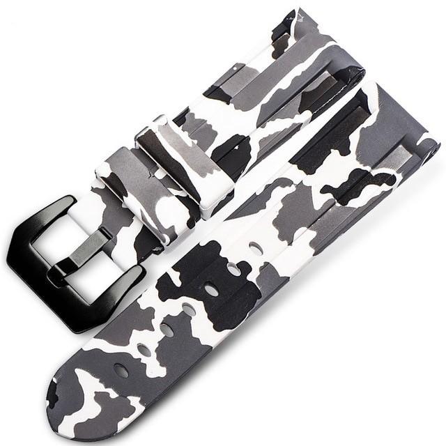 20mm 22mm 24mm 26mm Universal Camo Blue Grey Watch Band Rubber Silicone Watch Straps Wristwatch Belt Watch Accessories with Tool