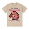 Funny I Am Fighting My Demons and The Are Winning Rat Meme Tshirt Men Fashion Creative T Shirts Short Sleeve Oversized Tshirts