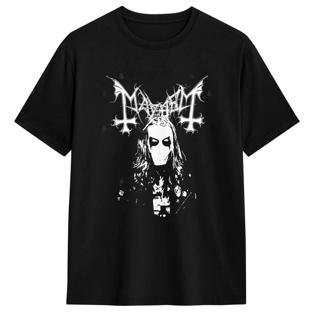 Men Mayhem dead band T-Shirts Pure Cotton Tees Beach Y2K Funny Short Sleeves T-Shirt O Neck Po