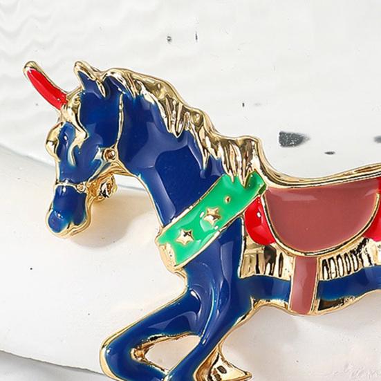Brooch Pin Exquisite Craftsmanship Colorful Enamel Horse Shape Badge Clothing Decoration Parties Accessories