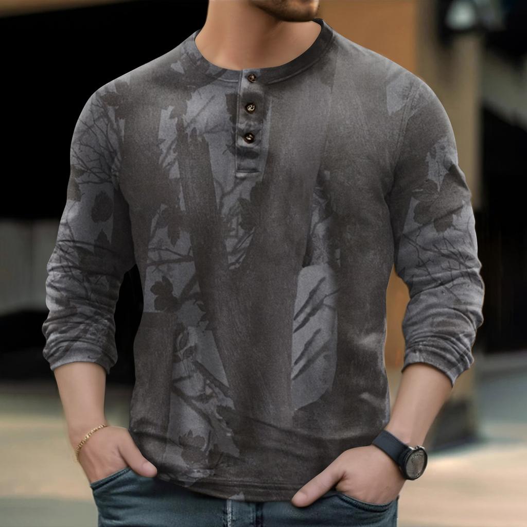 Мужская уличная винтажная модная спортивная футболка с v-образным вырезом и длинным рукавом