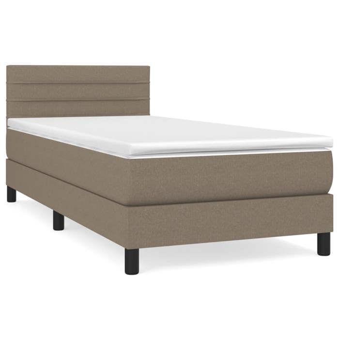Maison Exclusive - Sommier à lattes de lit avec matelas Taupe 90x200 cm Tissu