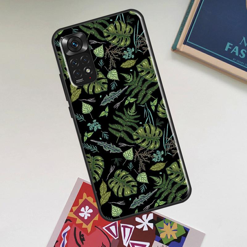 Чехол с тропическими листьями Монстеры для Xiaomi Redmi Note 13 14 Pro 10 11 12 15 Pro Plus Redmi 15 14C 13C 10C 12C 15C