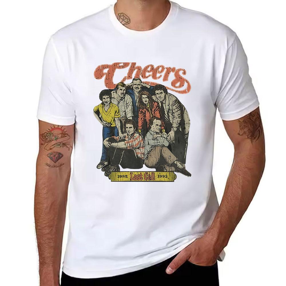 Unisexs 100 Cotton Short Sleeve Tshirt Cheers Tv Show 19821993 Last Call Vintage Graphic Print Tee For Fans