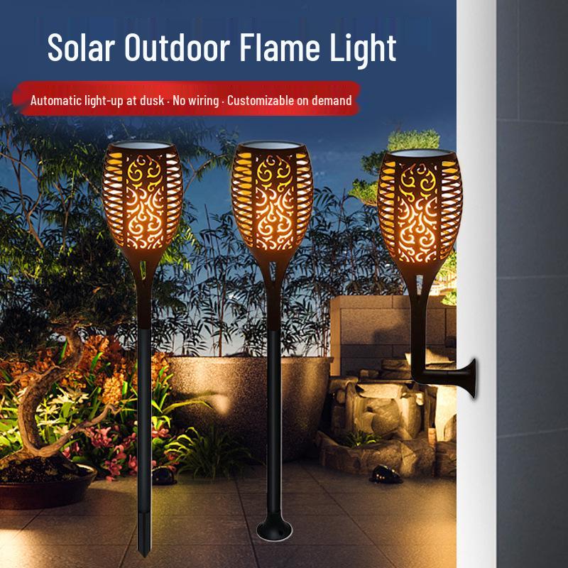 Solar 96LED Outdoor Flame Torch Light for Garden and Lawn