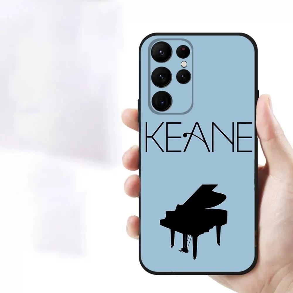 Music K-KEANE Phone Case For Samsung S23,23,22,30,21,10,9,Note20 Ultra,Lite,Ultra,5G,Plus,FE,Black Soft Case