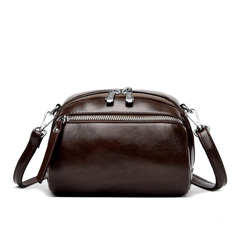 Весенняя мягкая кожаная городская трендовая простая сумка на одно плечо с большой вместимостью