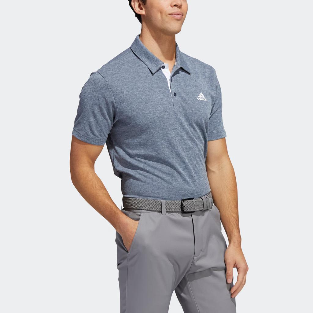 Adidas Рубашка поло Performance Drive Heather, удобная, дышащая, мягкая, с коротким рукавом, мужская, темно-синяя, H56775