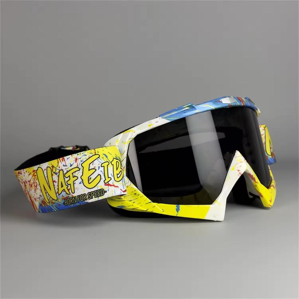 2026 Vibrant Frame Design Motocross Goggles UV400 Lens Lightweight Durable Adjustable Strap Outdoor Sports Riding Goggles