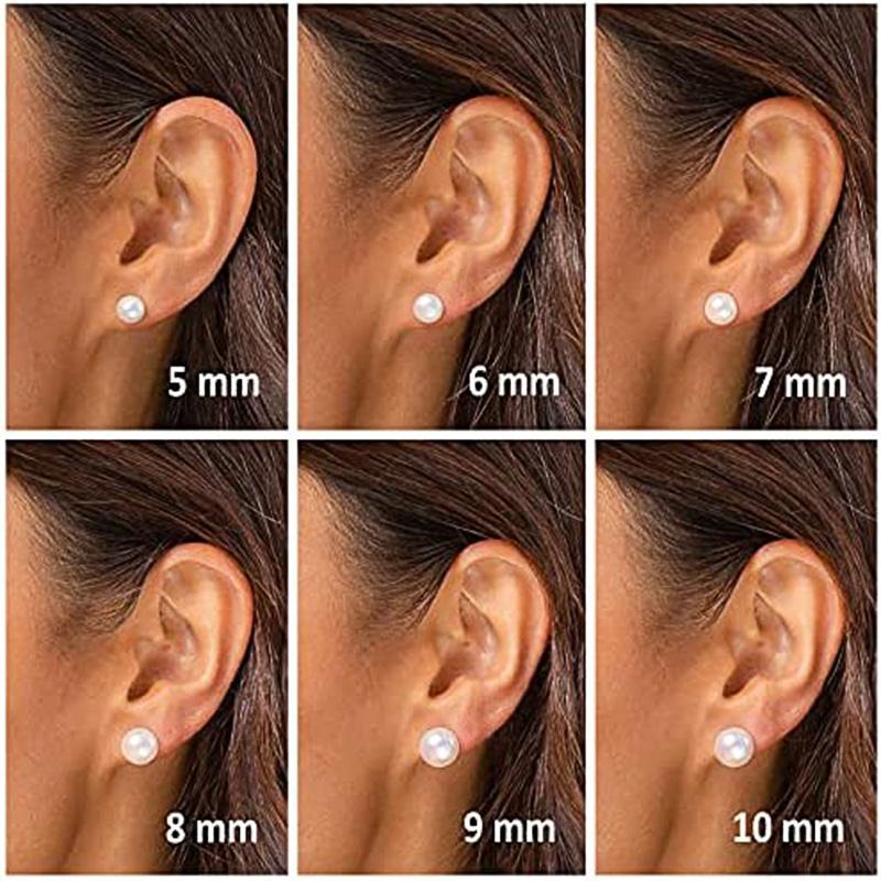 Huitan Round Simulated Pearl Stud Earrings for Women Minimalist Ear Accessories Teen's Fancy Earrings Simple Classic Jewelry Hot
