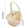 Rustic Flower Girl Basket Small Rattan Woven Flower Basket Woven Basket For Plant Heart-Shaped Candy Baskets Easter Basket