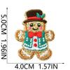 Christmas Glitter Gingerbread Man Embroidery Cloth Sticker Heat Transfer Patch Sticker Embroidery Label Clothing Bag Diy Decoration Chapter Boy