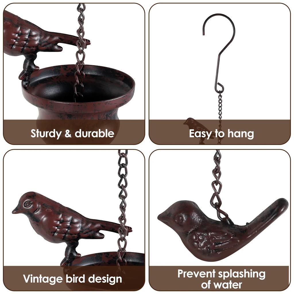 New Metal Rain Chains For Outdoor Gutter Roof Decoration Drainage Creative Birds On Cups Rain Catcher Rain Chain Downspout Tool