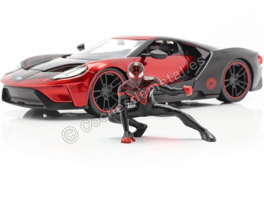 MARVEL SPIDERMAN MILES MORALES 2017 FORD GT Diecast Car 124 & Spider-Man