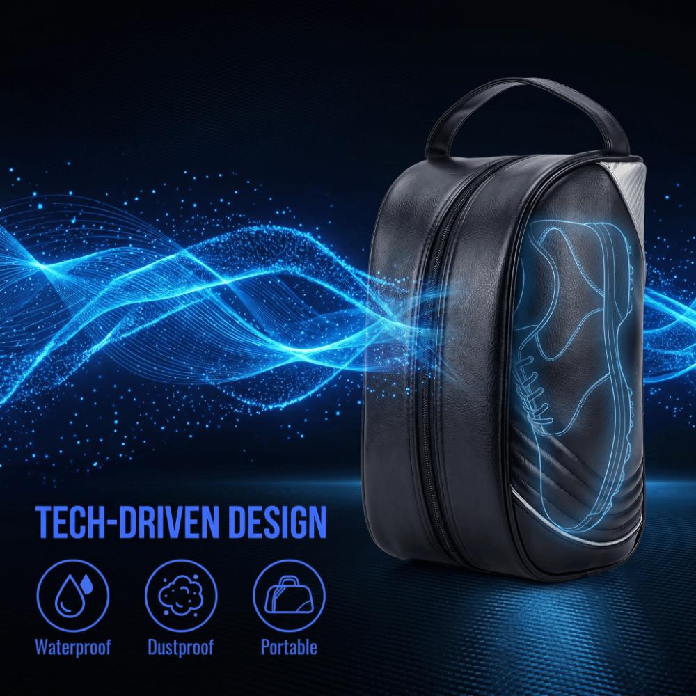 Waterproof PU Golf Shoe Bag With Handle Travel Shoe Organizer Sports Shoes Storage