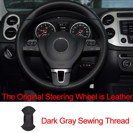Sewing Car Steering Wheel Cover Volant Funda Volante For Volkswagen VW Gol Tiguan Passat B7 Passat CC Touran Jetta Mk6 Non-slip