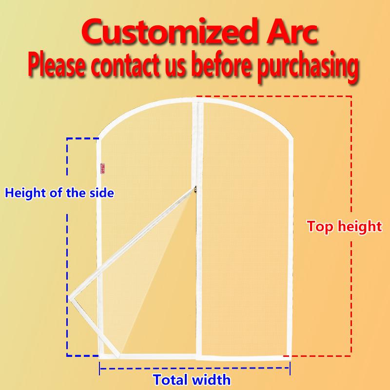 Arched Mosquito Net Window Screen Curved Round Zipper anti-mosquito Customized Black white Fly Insect Mesh Invisible Fiberglass