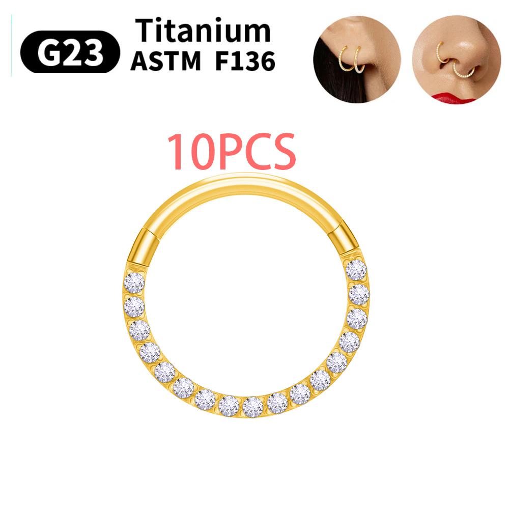 1/10 шт. G23 Титановый Носовой Кольцо Для Женщин Кольцо-Серьга 16G/18G Пирсинг Украшения Подарок Кольцо для Губ Шарнирный Кликер Открытый Диафрагма